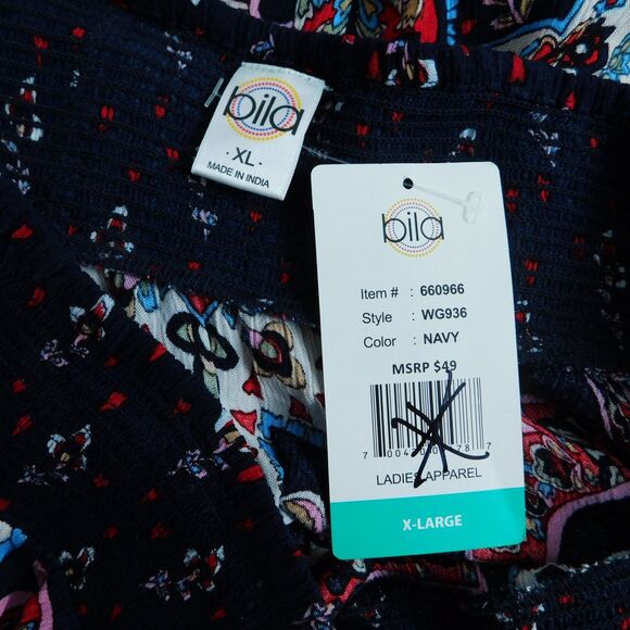 BILA Boho Skirt XL Festival Flowy Hippie Long Handkerchief Hem Elastic Waist NWT - Picture 4 of 9